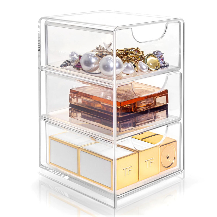 Small Desk Organizer with Drawer Desktop Organization for Office Supplies Jewelry Storage Box