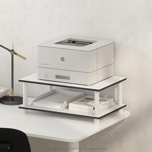 Furinno JUST Printer Stand with Storage 2Tier Under Desk Printer Stand Printer Table for CPU Office Supplies Home Office