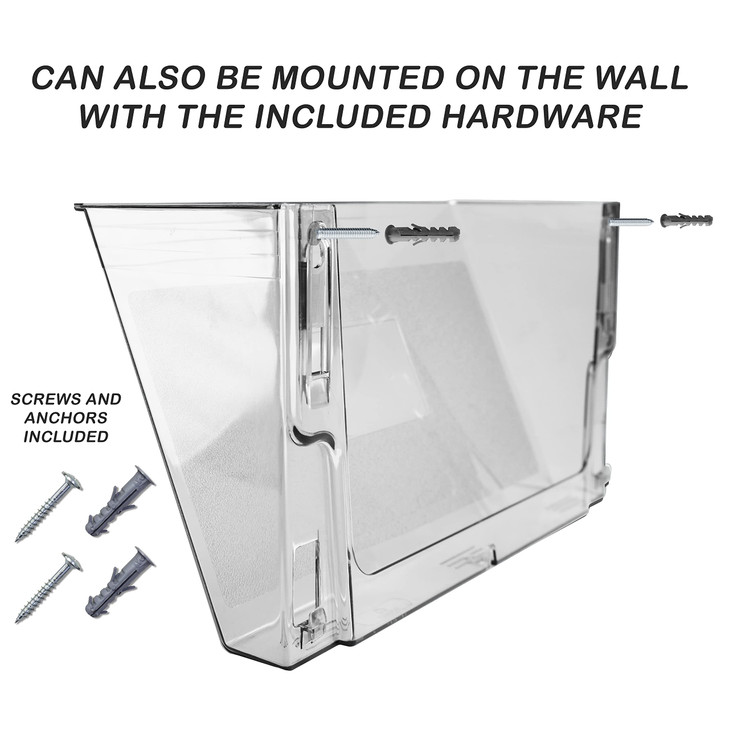 Acrimet Wall Mount Pocket File Organizer Holder Modular Letter Size A4 Plastic Hangers Included Clear Crystal Color 2 Pa