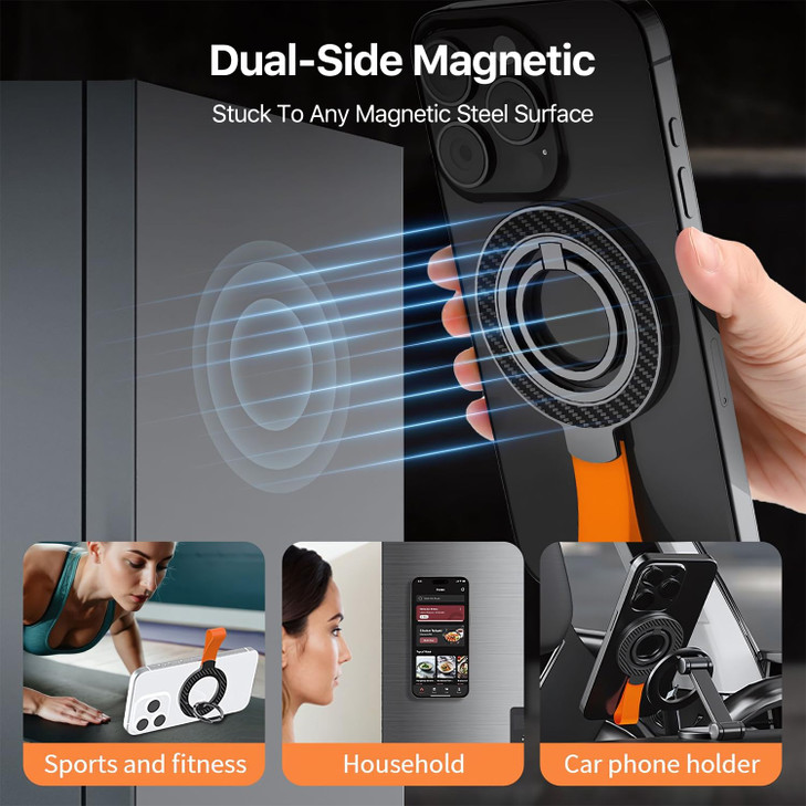 SOOPII Upgraded Magnetic Phone Ring Holder Grip for MagSafe, Magnetic Phone Ring Stand Compatible with PopSockets MagSafe Ring Removable,for iPhone 1