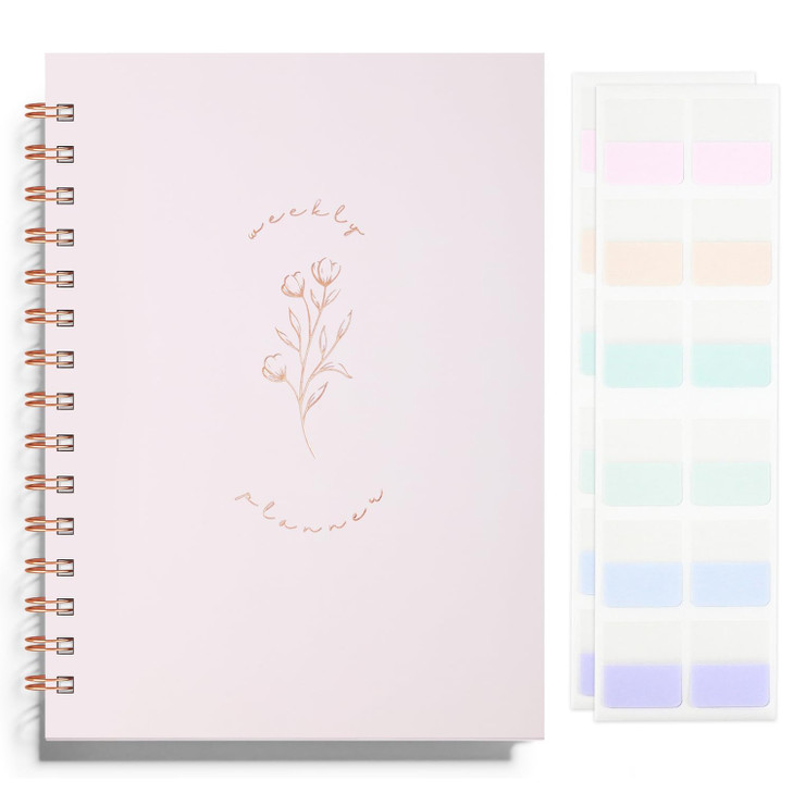 Undated Weekly and Monthly Planner Spiral Bound Weekly Goals Notebook To Do List Habit Tracker Journal Academic Aestheti
