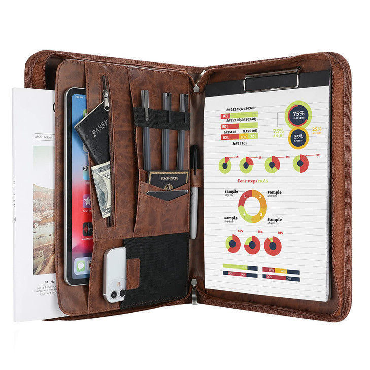 ProCase Portfolio Business Padfolio Folder with Zipper Conference Meeting Executive File Legal Document Organizer with P