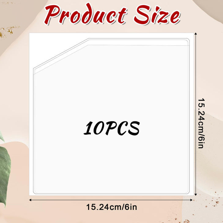10 Pcs Adhesive Clear Corner Pockets Planner Adhesive Pockets 6 x 6 Inch SelfAdhesive Planner Sticky Display Sheet Prote