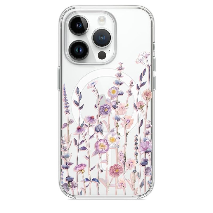 Akeivare for iPhone 16 Plus Magsafe Case, Slim Floral Shockproof Protective Hard PC+TPU Cute Bumper Women Cover Flower Magnetic case