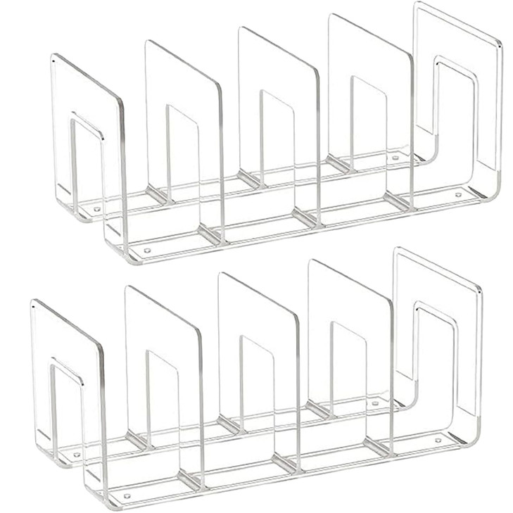 2 Pack Clear File Sorter Clear Purse Divider Organizer Acrylic File Holder Desk Organizer 4 Sections Divider Mesh Folder