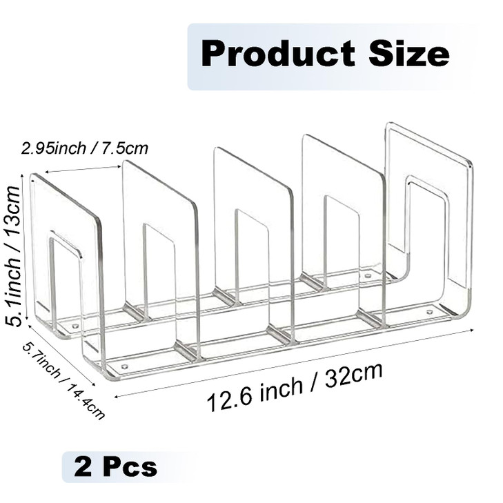 2 Pack Clear File Sorter Clear Purse Divider Organizer Acrylic File Holder Desk Organizer 4 Sections Divider Mesh Folder