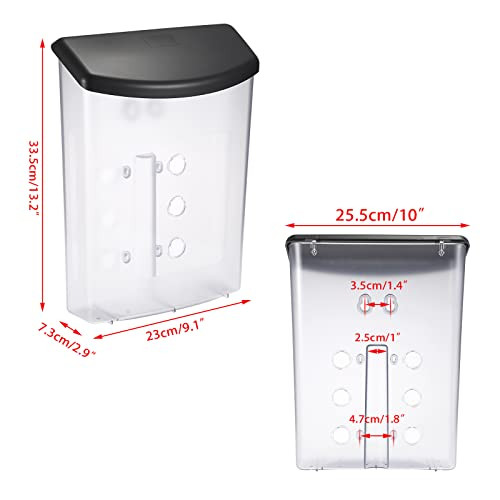 BTSKY Outdoor Brochure Holder Plastic Literature Display Box Wall Mount Postcard Holder Flyer Holder with Black Lid Wate