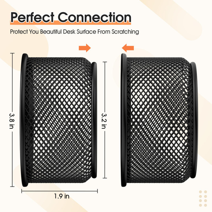 MaxGear Paper Clip Holder Stackable PaperClip Organizer for Desk 4 Pack Metal Mesh Paper Clip Holders with NonSlip EVA P