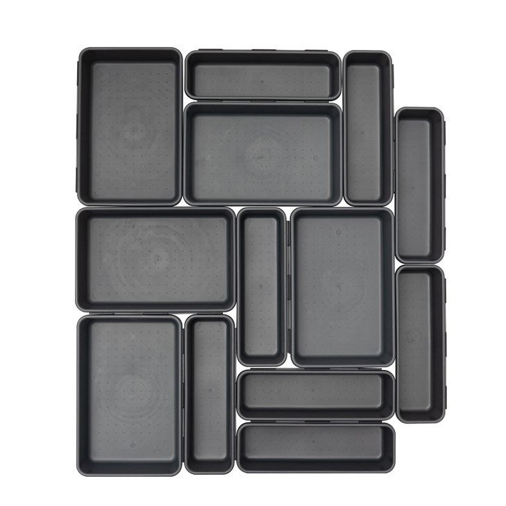 BYCY Office Drawer Organizers Bins Junk Drawer Organizers Tray Storage Dividers for Office Desk Dress Makeup 13pcs 2Size