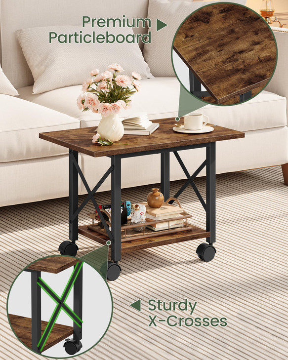 CHOEZON 236 Under Desk Printer Stand 2Tier Printer Table with Wheels Adjustable Feet for Home Office Study Living Room R