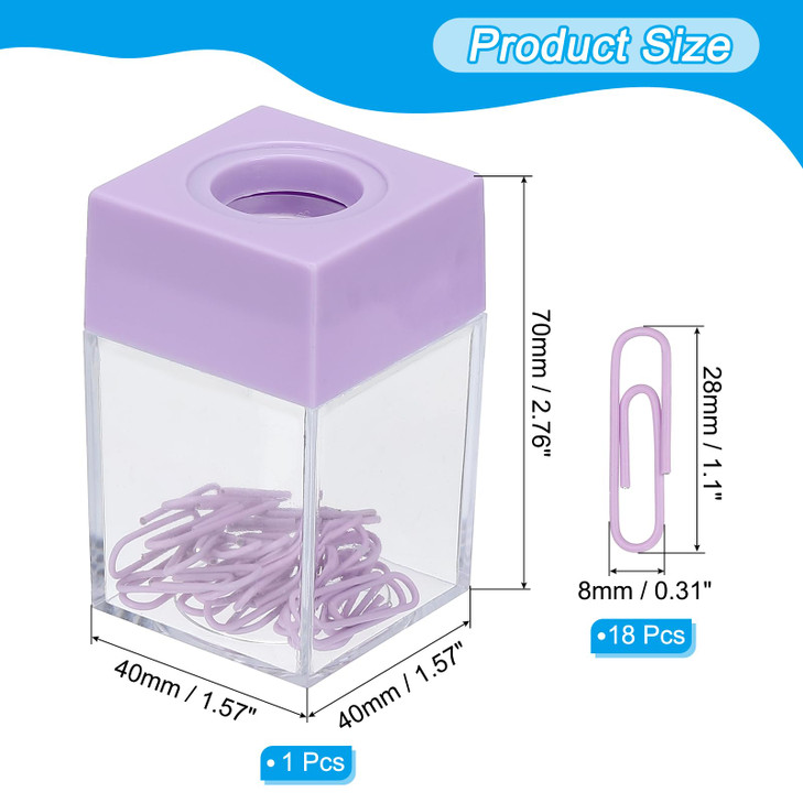 PATIKIL Magnetic Paper Clip Holder Dispenser Large Capacity Paper Clip Organizers with Magnetic Top for Desk Supplies Of