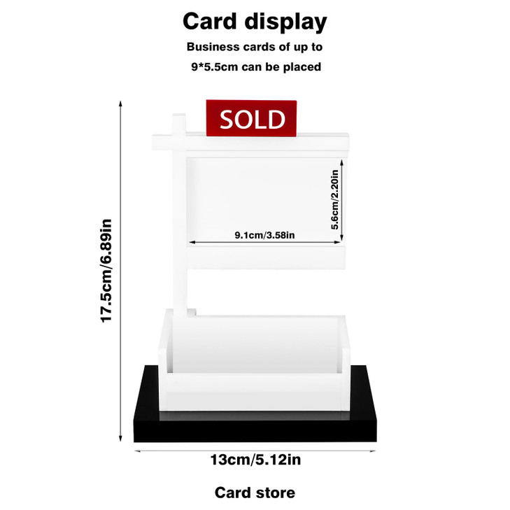 FRIUSATE Real Estate Business Card Holder Display Sold Sign for Realtor Business Desktop Realtor Business Card Holder St