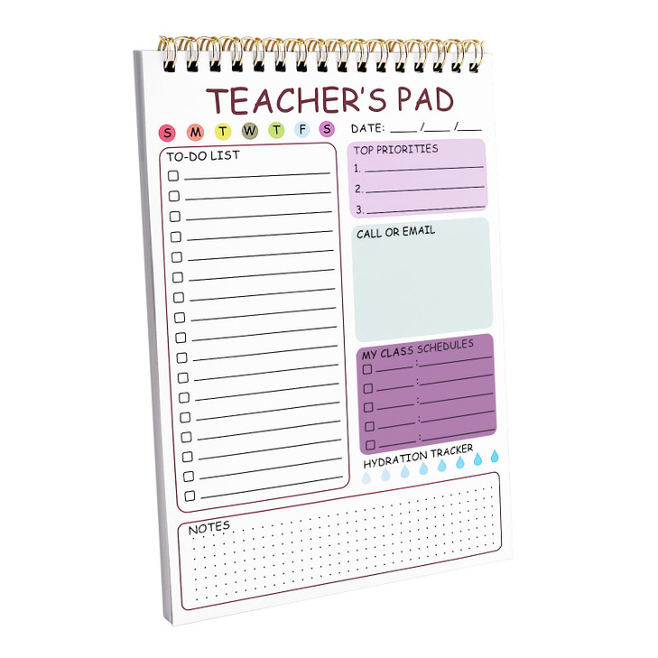 Teacher To Do List Notepad 83x58 Inch Teacher Notepad Spiral Checklist Notebook for Class Schedules Daily Planner School