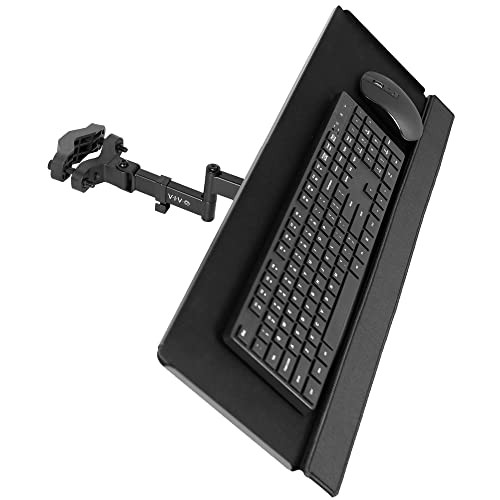 VIVO Universal 26 Inch Keyboard and Mouse Tray Pole Mount 360 Degree Rotation Neutral Writing Position Black MountPOLEKB