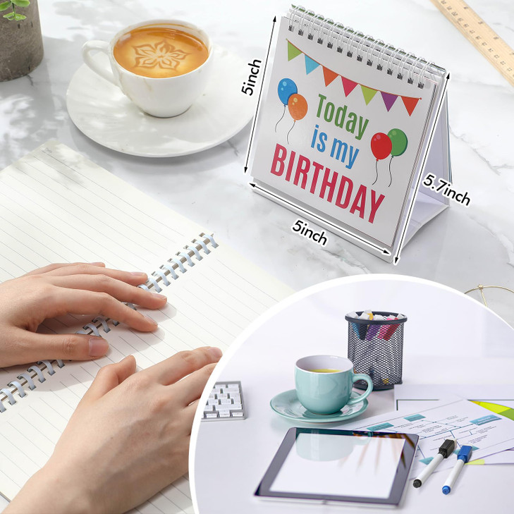 Fainne 6 Pcs Funny Desk Signs 30 Different Fun and Flip Over Messages Calendar with 2 Pages Blank Cards and Erasable Col