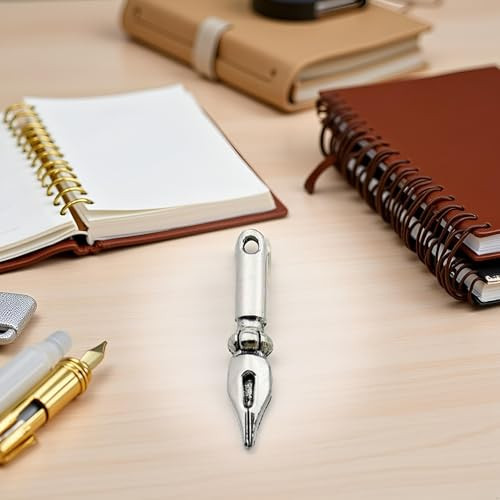 Labriciyon 1Pc Silver Fountain Pen Planner CharmBracelet CharmDangle CharmTravelers Notebook Planner Accessories Planner