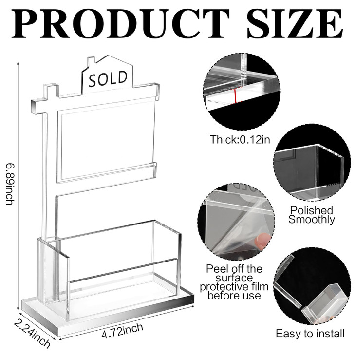 Chunful Real Estate Agent Supplies Business Card Holder Acrylic Clear Real Estate Agent Gifts Open House Card Display So