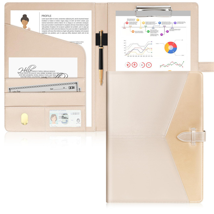 Toplive Executive Resume Padfolio Folder Business Portfolio Interview Presentation Legal Writing Pad Organizer with Card