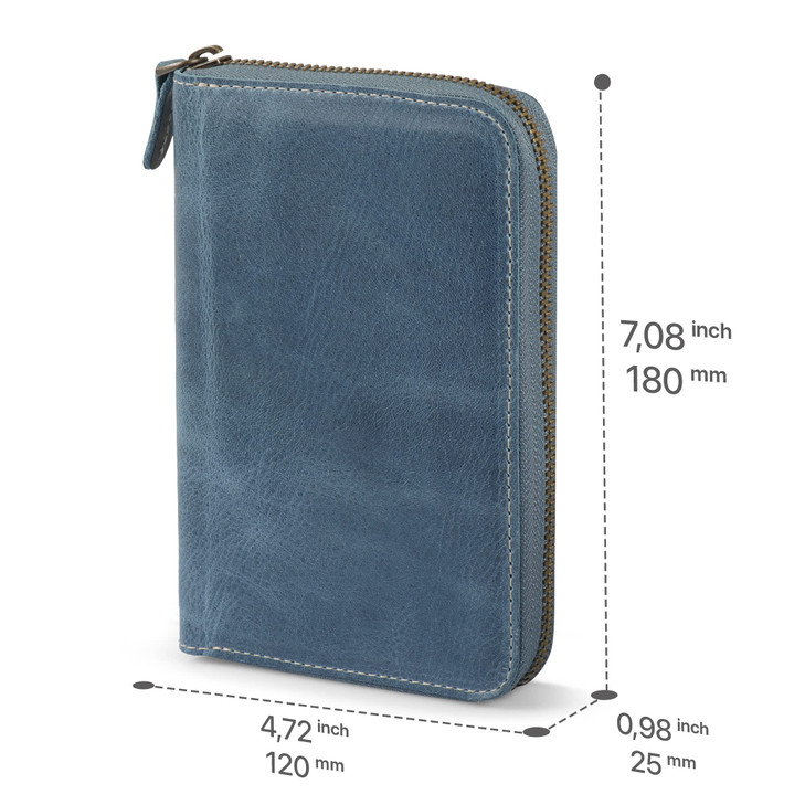 Londo Genuine Leather Padfolio Portfolio Folder with Pencil Holder Notepad Zipper Closure for Business Office Travel