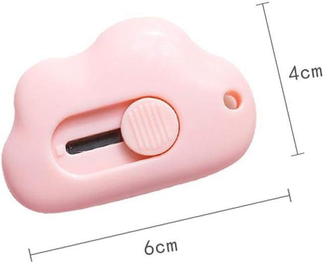Pink Mini Utility Knives Cloud Shaped Box CutterPortable Paper CutterRetractable Letter Opener Assorted Colors Cloud Env