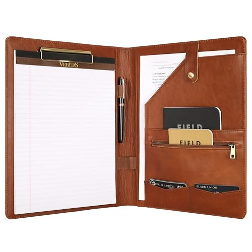 Personalized Leather Padfolio for Lefty Business Portfolio Binder with Clipboard Legal Pad Portfolio Folder for MenWomen