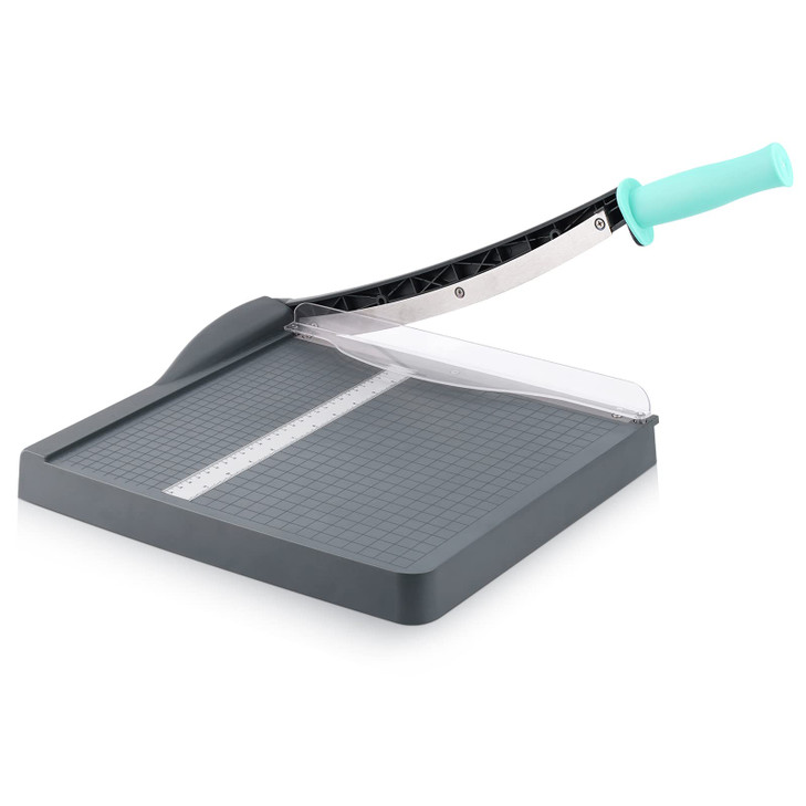 Paper Cutter Paper Trimmer with Safety Guard 12 Cut Length Paper Slicer with 16 Sheet Capacity Paper Cutting BoardGuillo