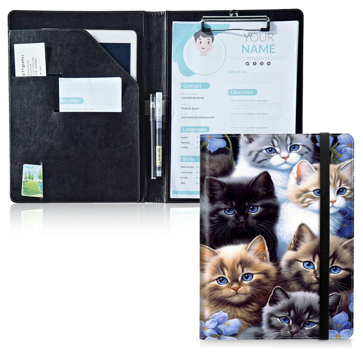 DIGTIALL Padfolio Folder with ClipboardPortfolios Organizer Clipboards with Storage Clipboard Writing Pad PU Leather Con