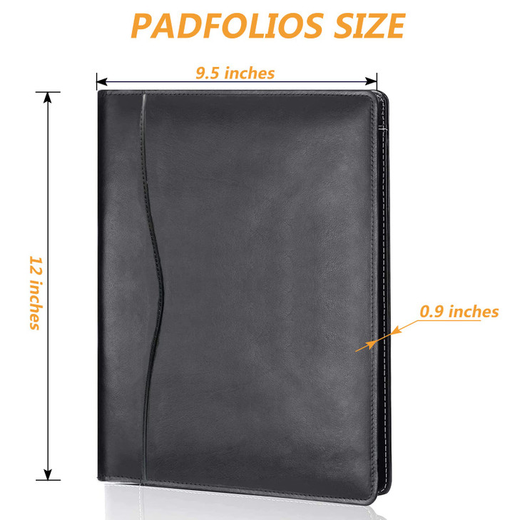 Leather Portfolio Folder Padfolio Business Padfolio Organizer Document Planner Portfolio Binder Storage Pocket for Legal