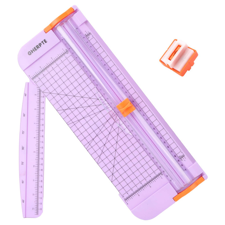 A4 Paper Cutter 12 Inch Paper Trimmer with 2pcs Replacement Blades with Safeguard Side Rulerfor Cut Gift CardCouponLabel