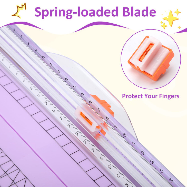 A4 Paper Cutter 12 Inch Paper Trimmer with 2pcs Replacement Blades with Safeguard Side Rulerfor Cut Gift CardCouponLabel