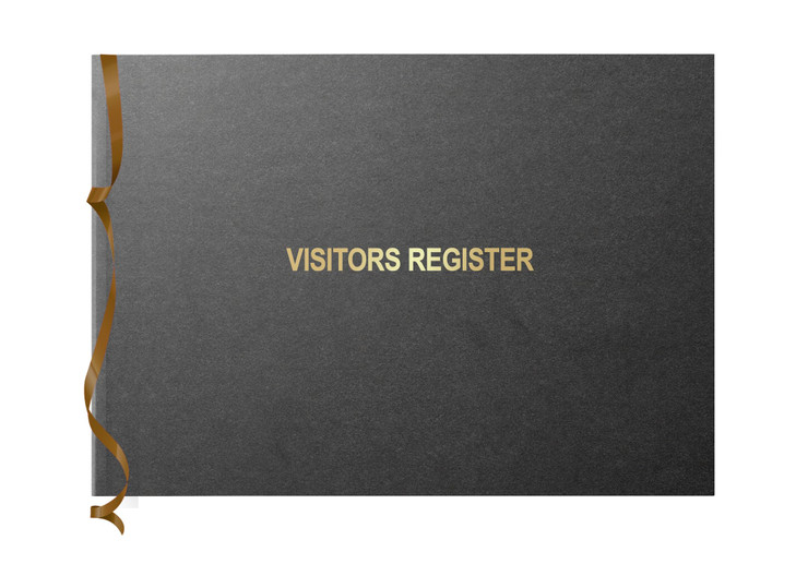 Officewerks Visitors Register Guest Book 120 Pages 8 78 X 7 Black Hardbound Cover Durable Smyth Sewn Binding
