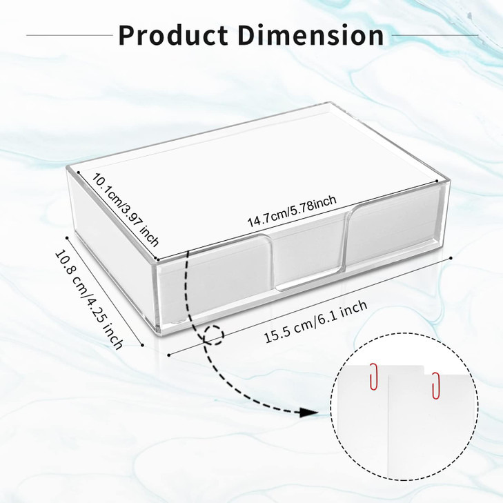 300 Sheet 4x6 Memo Holder Desk Notepad Tray Pad Paper Memo Sheets Non Sticky Memo Pads 4x6 Acrylic Notepad Holder for De