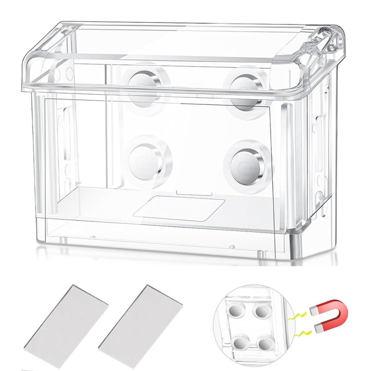 Jetec 1 Pcs Magnetic Outdoor Business Card Holder Acrylic Vehicle Clear Business Card Holder Mount Box for Smooth Metal