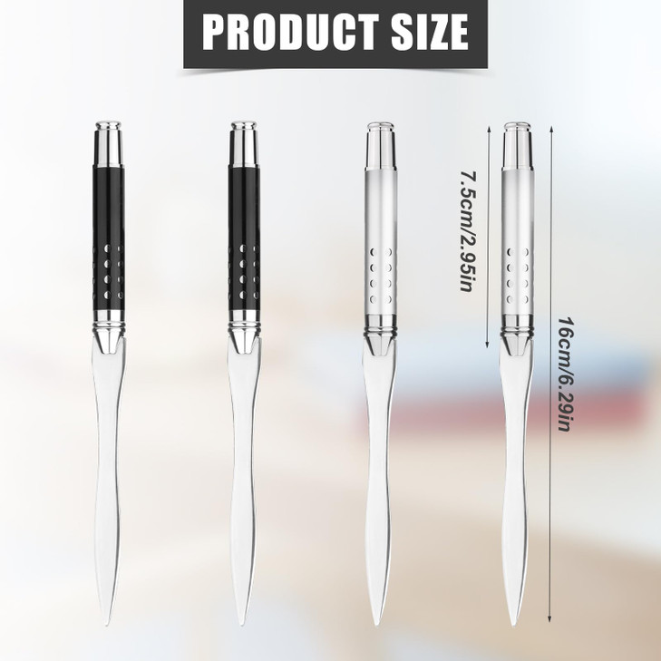 4pcs Letter Opener Stainless Steel Envelope Opener Slitter Pointed Tip Mail Opener Knife Open Envelopes Tool for School