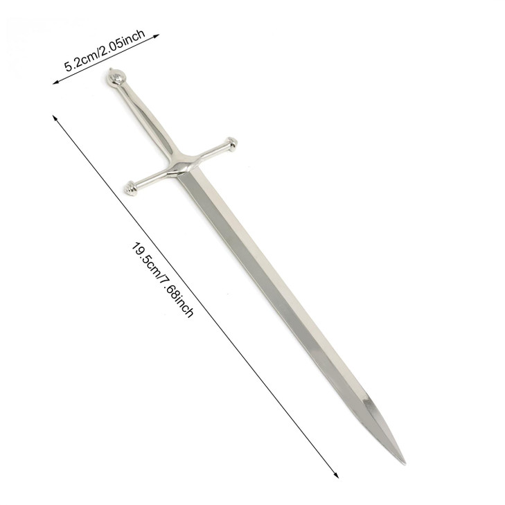 Honbay 1PCS SwordShaped Letter Opener Knife Letter Opening Tool Zinc Alloy Envelope Slitter Metal Envelope Opener Sword