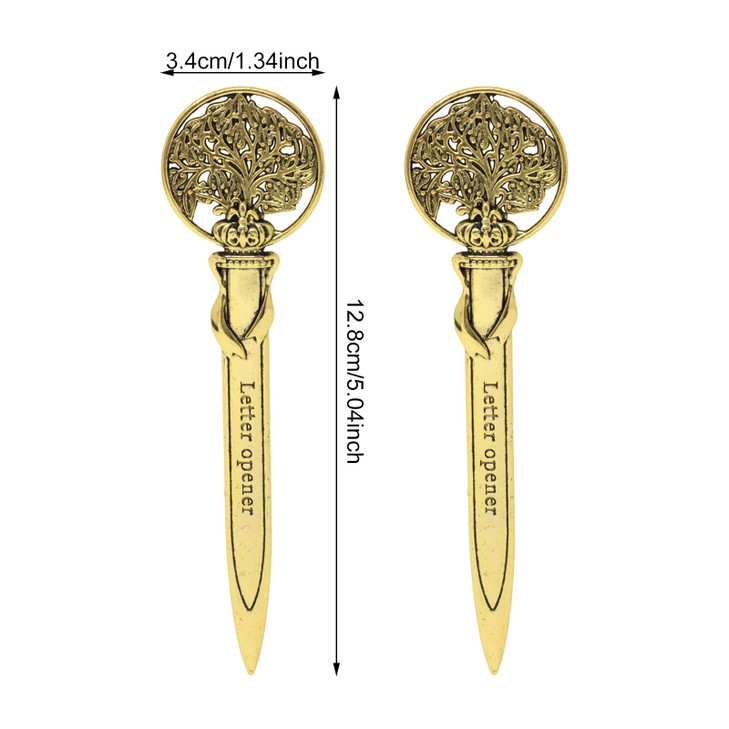 Honbay 2PCS Antique Letter Opener Knife Letter Opening Tool Zinc Alloy Envelope Slitter Metal Envelope Opener Sword Enve