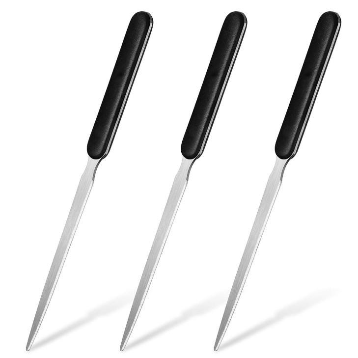 Zonon Office Letter Opener 3 Pcs Stainless Steel Knife Edge Blade Envelope Openers Lightweight Hand Letter Knives Mail S