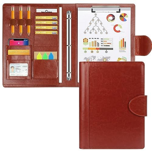 Toplive Portfolio 3 Ring Binder Padfolio Folder Business Interview Resume Portfolio for Women Men A4Letter Size Document