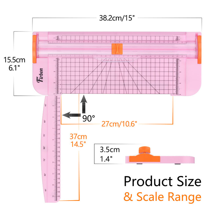 Firbon A4 Paper Cutter 12 Inch Titanium Straight Paper Trimmer with Side Ruler for Scrapbooking Craft Paper Coupon Label