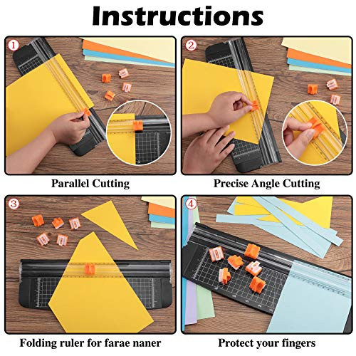 15 Pieces Paper Cutter Replacement Blade with Security Safeguar Paper Trimmer Blades RefillOrange
