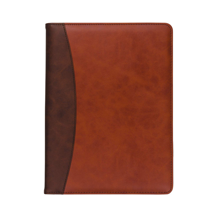 Samsill TwoTone Padfolio Resume Portfolio Business Portfolio with 85 x 11 Writing Pad Brown and Dark Brown