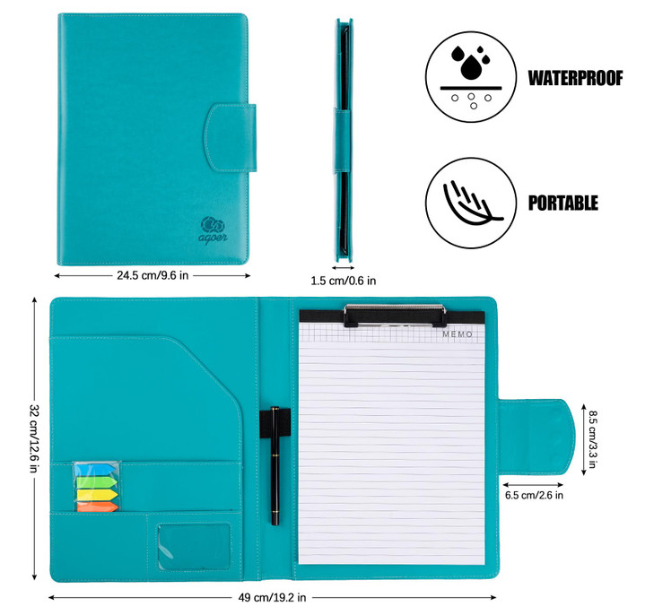 A4 Clipboard Folder Padfolio ClipboardFaux Leather Interview Resume Folder with Magnetic CoverConference Document Organi