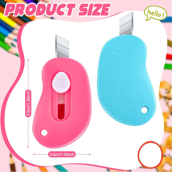 48 Pcs Mini Box Cutter Retractable Utility Knife Cute Style Back to School Supplies Portable Utility Pocket Knife Opener
