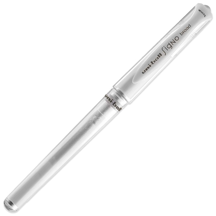 UniBall UM 153 Signo Broad Point Gel Pen White Pack of 3