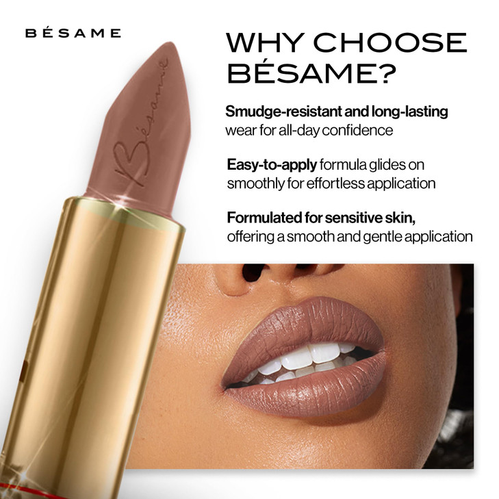 Besame Magic Pink Lipstick - 1959 Color-Changing From Blue to Sheer Rose or Magenta 1950s Inspired