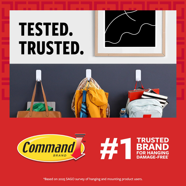 Command Indoor Large Replacement Strips, 20 Strips, Damage-Free Wall Hanging, Re-Hang Large Hooks