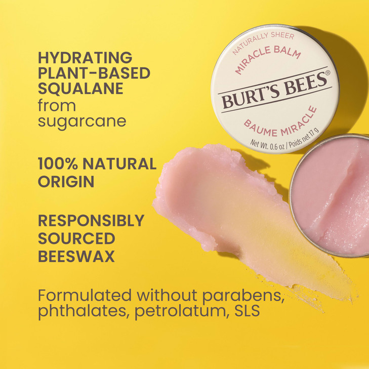Burts Bees 100% Natural Origin Goodness Glows Miracle Balm, Hydrates and Softens Dry Skin From Head