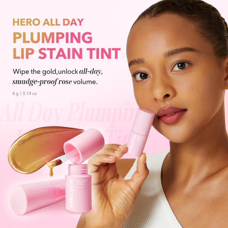 APRILSKIN Hero All Day Plumping Lip Stain 24H Long-Lasting Quick Visible Plumping for