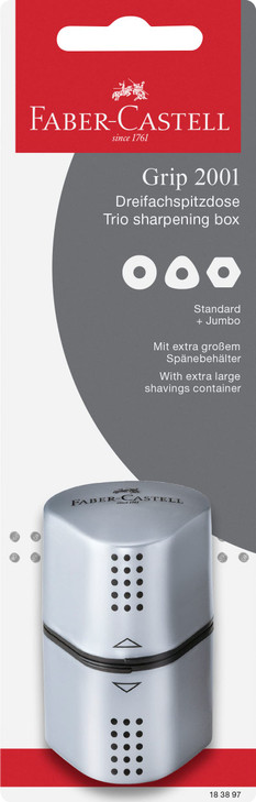 Faber-Castell Grip Trio Pencil Sharpener Silver
