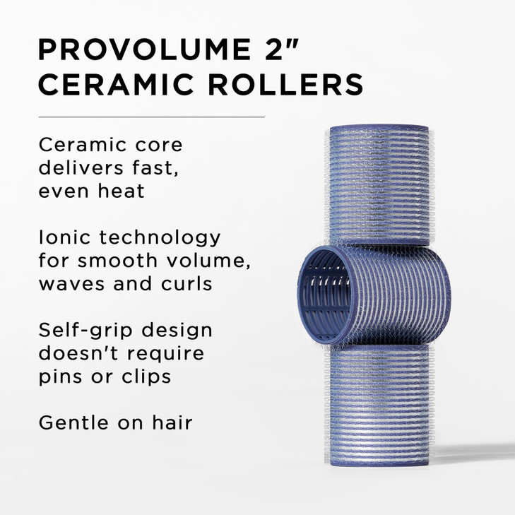 Fromm ProVolume 2 Self-Grip Ceramic Ionic Thermal Hair Rollers, 3 Count, Large Salon Quality Hair